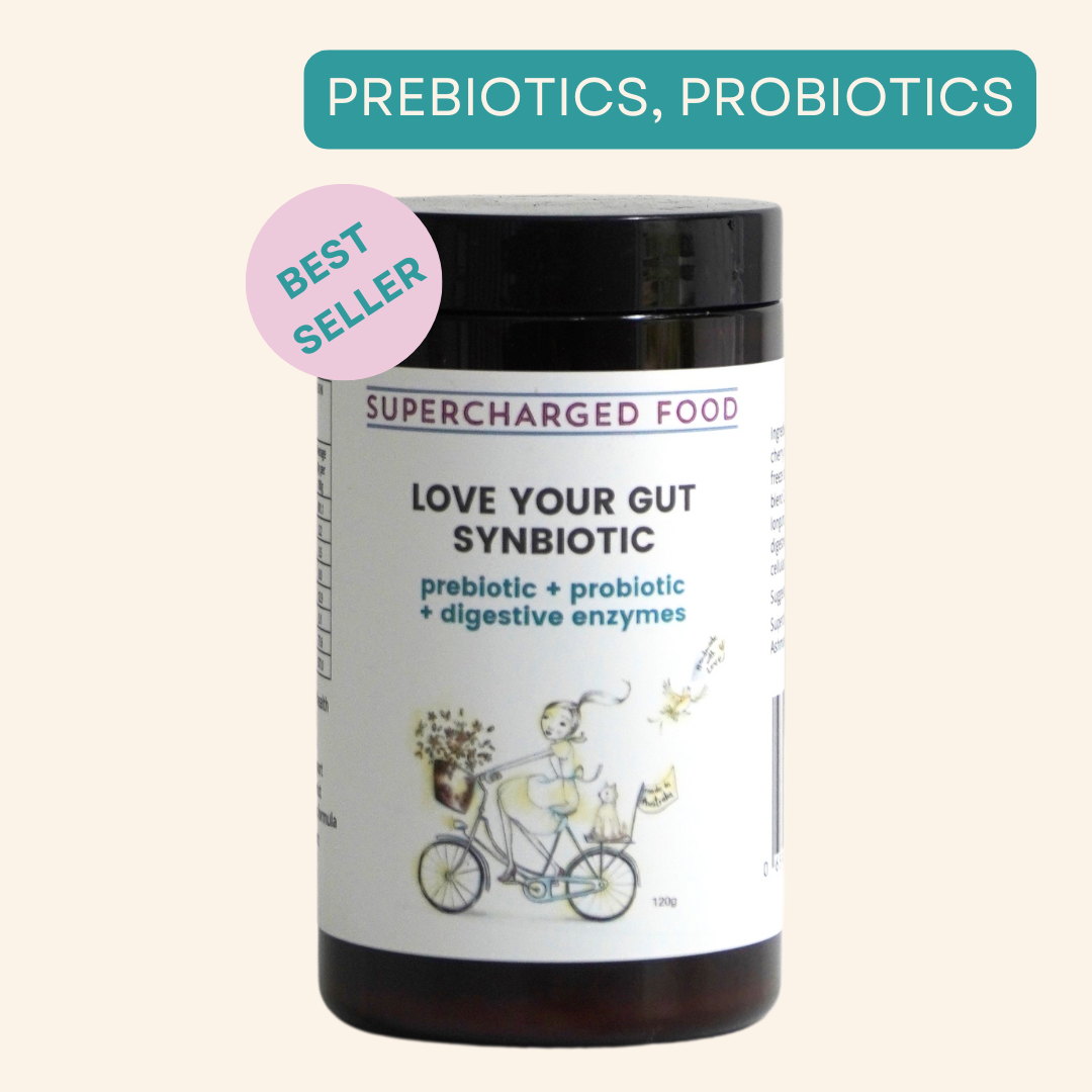 Love Your Gut Synbiotic - Prebiotic, Probiotic, Fibre and Digestive Enzyme Formula