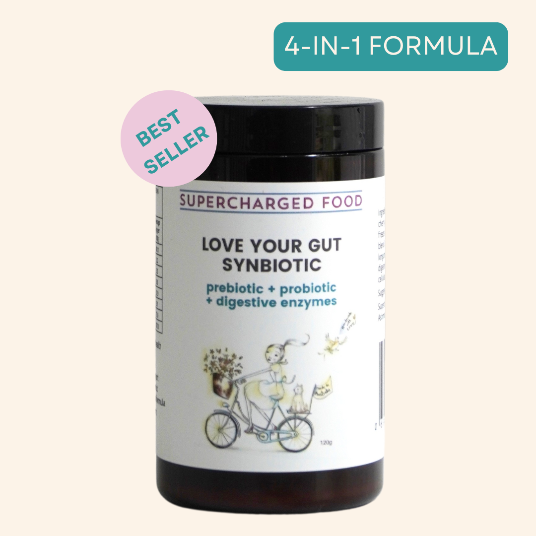 Love Your Gut Synbiotic - Prebiotic, Probiotic, Fibre and Digestive Enzyme Formula